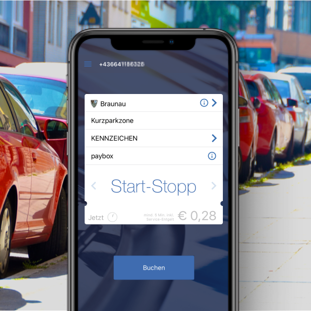 Braunau Applikation auf Mobiltelefon