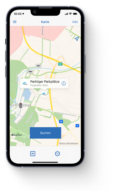 HANDYPARKEN Applikation auf Mobiltelefon