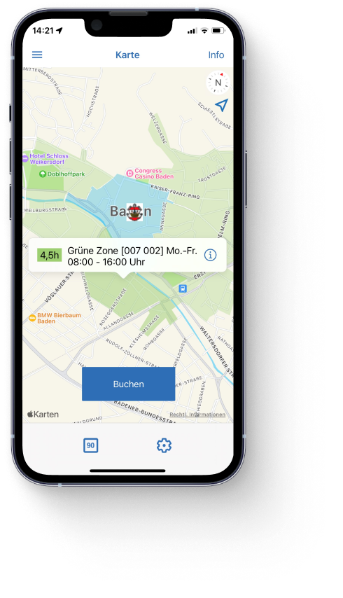 handyparken App Karte Baden