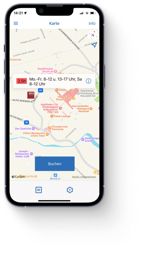 handyparken App Karte Bruck an der Leitha