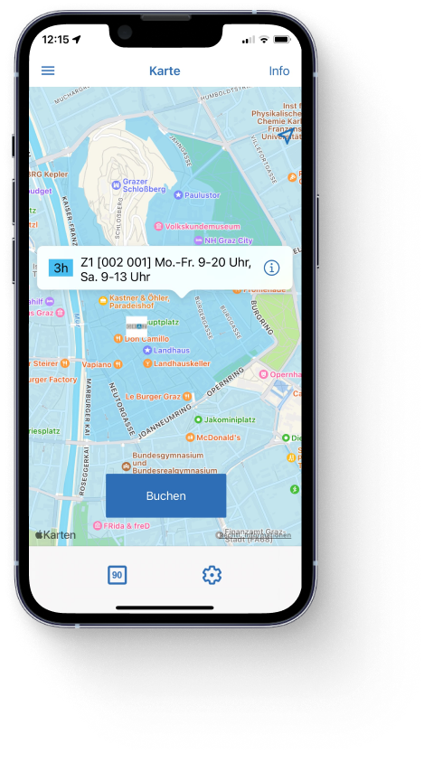 handyparken App Karte Graz