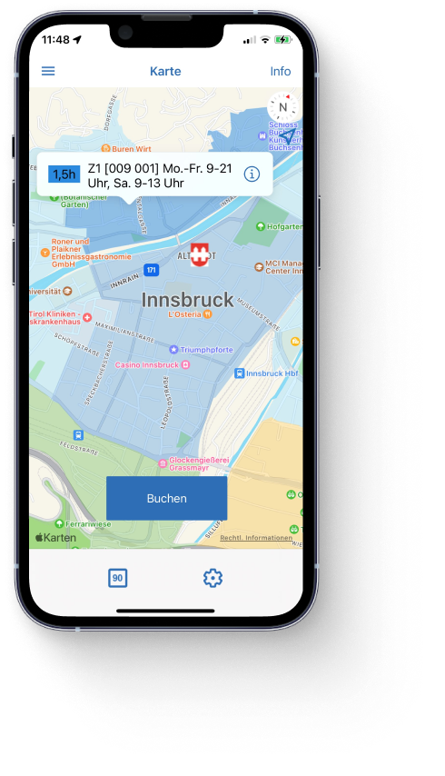 handyparken App Karte Innsbruck