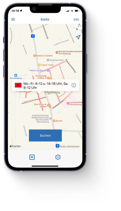 handyparken App Karte Korneuburg
