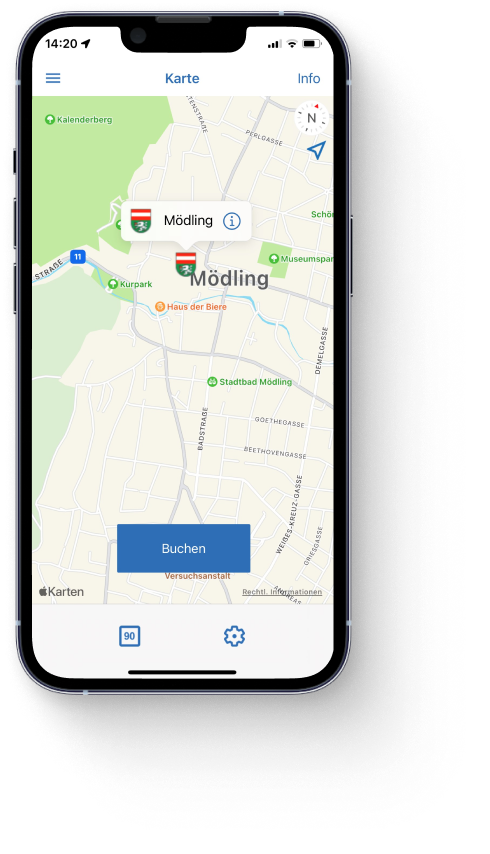 handyparken App Karte Mödling