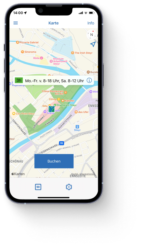 handyparken App Karte Steyr