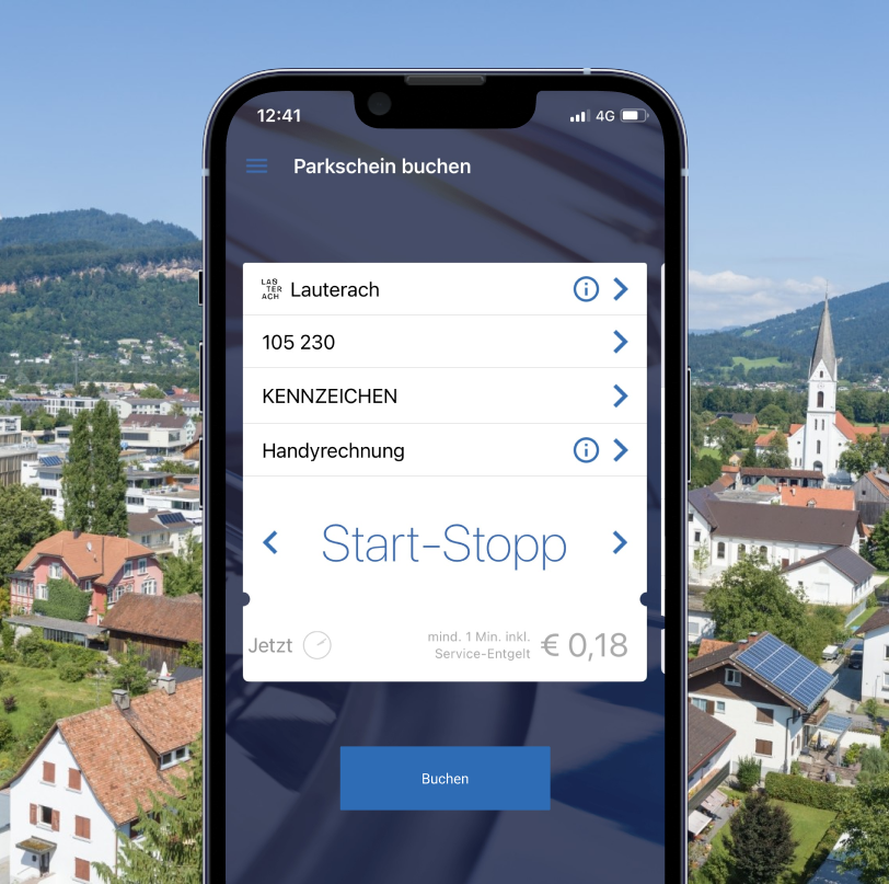 HANDYPARKEN Applikation auf Mobiltelefon