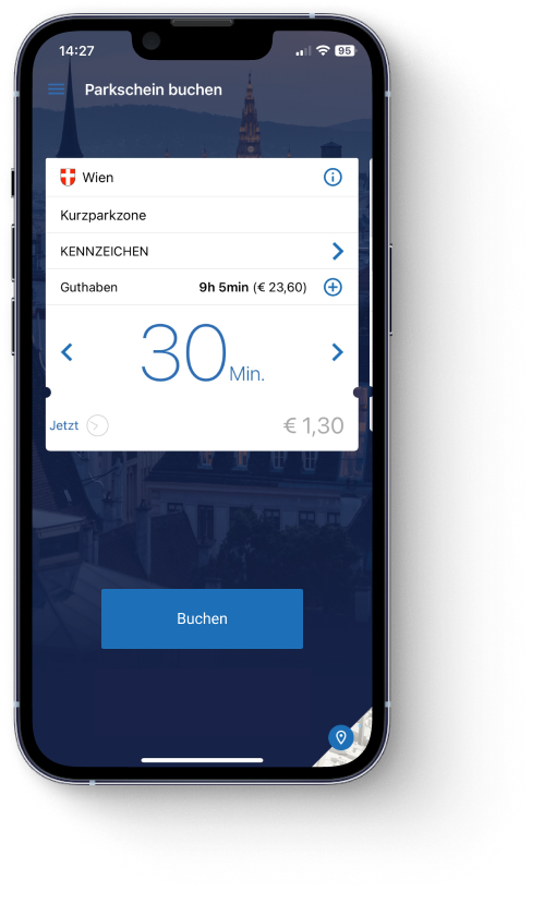HANDYPARKEN Applikation auf Mobiltelefon